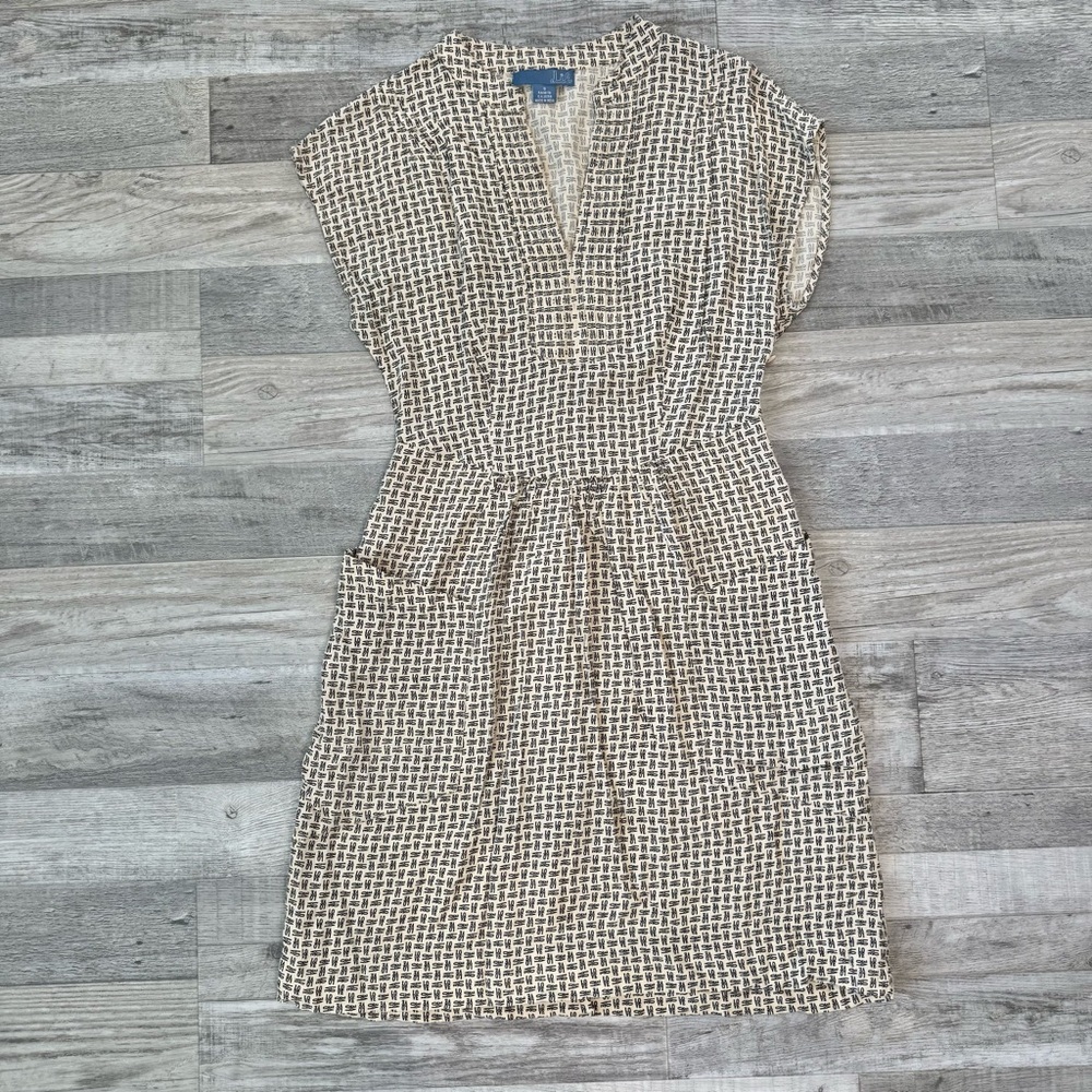 Anthropologie Lil love print lightweight cap sleeve lined dress size 0 H19